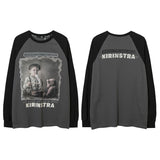 Men Long Sleeve Shirt Long Sleeve T-shirt Men's and Women's Loose Retro Top Sweater Couple Wear