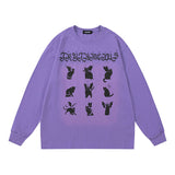 Men Long Sleeve Shirt Long Sleeve T-shirt Retro Loose Long Sleeve Men and Women
