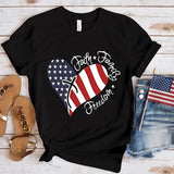 Women's Independence Day T Shirt round Neck Short Sleeve T-shirt