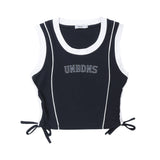 Women Vest Short Vest for Girls Summer round Neck Letter Print Sleeveless