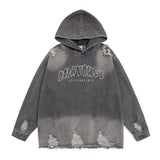 Men Denim Jacket Wash Gradient Hooded Denim Hoodie Men's Denim Jacket Coat