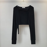 Women Long Sleeve Shirt Women's Vest Braces Long Sleeve Coat