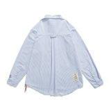 Men Long Sleeved T Shirt Vertical Striped Long Sleeve Shirt Men's Casual round Hem Shirt Loose Outer Fashion