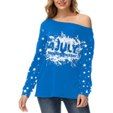 National Flag Day T Shirts Spring Printed Independence Day Fashion Long Sleeve T-shirt Women