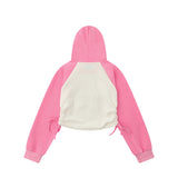 Women Hoodie Five-Pointed Star Affixed Cloth Embroidered Hooded Hoodie Short Women's Autumn