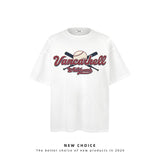 American vintage street T-shirt retro men's summer loose half-sleeved shirt