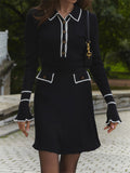 Women Sweater Dress Slim-Fit Graceful Long Sleeve Knitted Dress Female Spring Dress