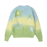 Women Sweater Color-Block Crew Neck Women's Loose Autumn Sweater