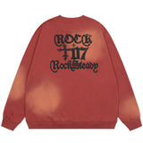 Men Hoodie Letter Printed round Neck Long Sleeve Men's Sweater Loose Top