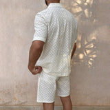 Men Co-Ords Summer Casual Short Sleeve Shirt Shorts Men's Suit