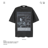 American vintage street T-shirt men's loose spring and summer half-sleeved shirt
