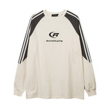 Men Long Sleeve Shirt College Style Long Sleeve T-shirt Men's and Women's Retro Bottoming Top