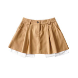 Women Skirt Patchwork Pleated Skirt Women's Summer Mini Skirt