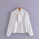 Women T-Shirt Shirt Bow Long Sleeve Stylish Shirt Women