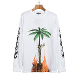 Palm Angle Sweatshirt Palm Angels Flame Long Sleeve T-shirt Men and Women Loose