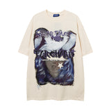Men T Shirt Street Graffiti Short Sleeve T-shirt Men and Women Couple Loose Hip Hop