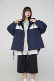 Unisex Jacket Autumn Stitching Contrast Color Hooded Coat Women's Clothing