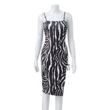 Women Desses Suspenders Dress Printed Spicy Midi Dress