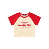 Women T-shirt Patchwork Short-Sleeved T-shirt Girls' Tops Casual Summer