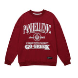 Men Hoodie Printed Crew Neck Sweatshirt Men's Ins Loose Casual Long Sleeves Top