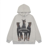 Men Hoodie Hound Printed Hoodie Hip Hop Loose Animal Dog Leisure Pullover Hoodie