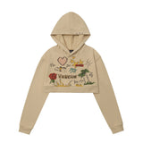 Women Hoodie Cropped Hoodie Girls Autumn Leisure