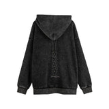 Men Hoodie Hooded Sweater Men's Washed Make Old Ripped Pullover