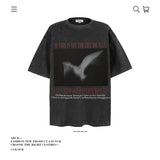 American vintage street T-shirt pure cotton retro men's and women's summer loose