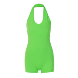 Women Jumpsuit Summer Fashion Sexy Halter Slim Fit Bodysuit