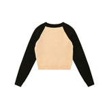 Women Sweater Color Matching Sweater O-neck Short Girls' Autumn Casual Sweater