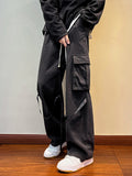Men Sweatpants Overalls Men's Straight Wide-Leg Pants