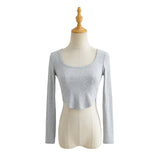 Women T-Shirt T-shirt Long Sleeve Short Top Women's Spring