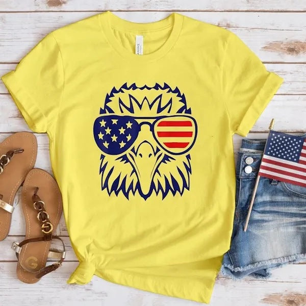 Women's Independence Day T Shirt round Neck Short Sleeve T-shirt Women's Top