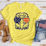 Women's Independence Day T Shirt round Neck Short Sleeve T-shirt Women's Top