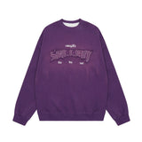 Men Hoodie Embroidered Crew Neck Sweater Spring and Autumn Loose Top Casual