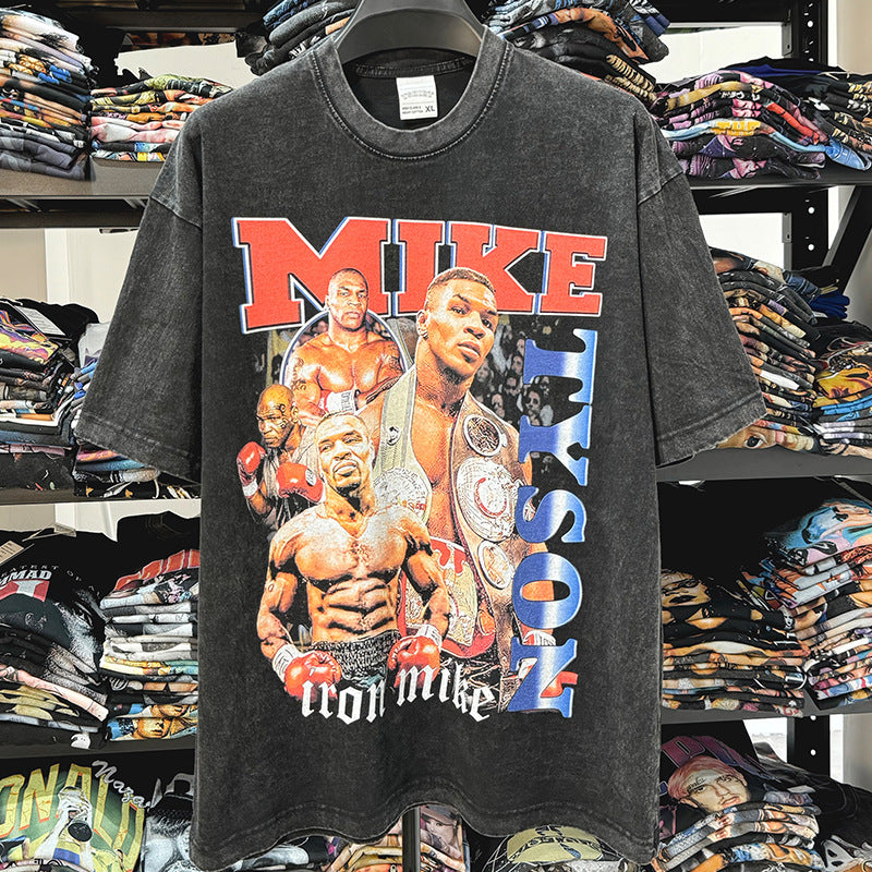 Mike Tyson T Shirt Heavy Cotton Crew Neck Loose Short Sleeve