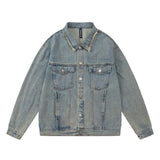 Men Denim Jacket Men's Denim Jacket Spring and Autumn Washed Worn Coat