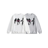 Unisex Hoodie Retro Fashion Brand Crew Neck Pullover Sweatshirt Men and Women