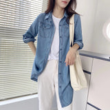 Women T-shirt Denim Shirt Women's Long Sleeve Shirt