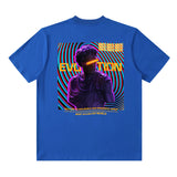 Men T Shirt Summer Letter Print Loose Short Sleeve T-shirt for Men and Women