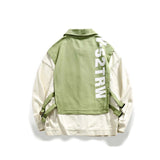 Unisex Jacket Autumn Contrast Colors False-Two-Piece Coat Women's Clothing
