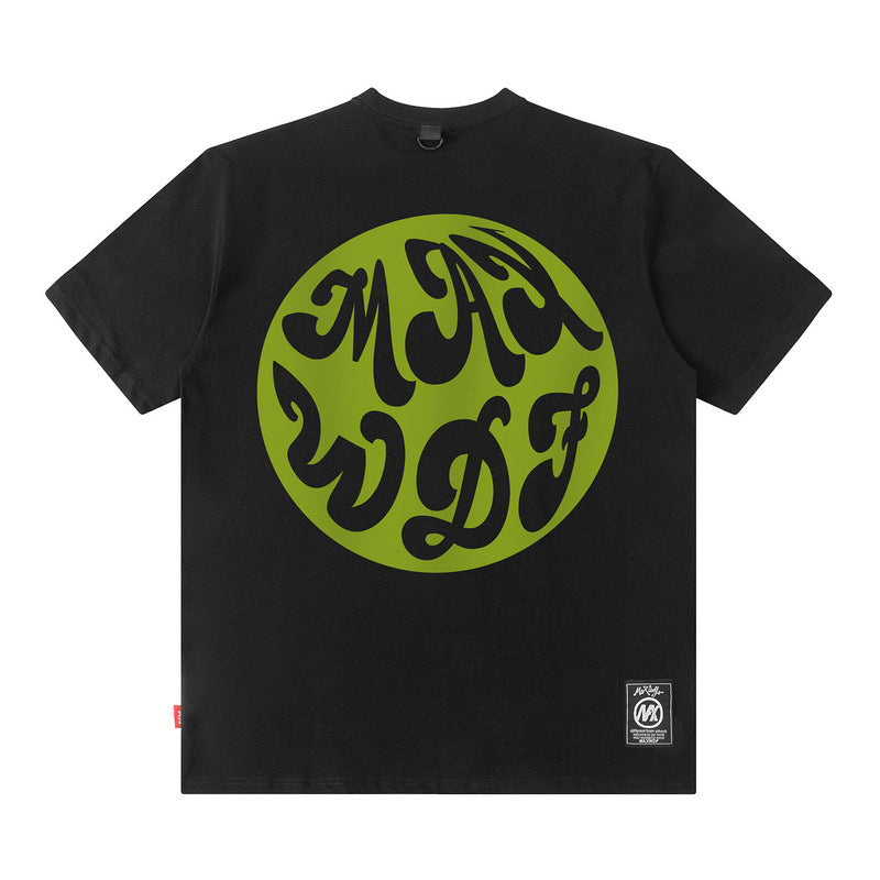 Men T Shirt Hiphop Short-Sleeved T-shirt Men's High Street Retro Street