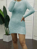Women Dresses Long Sleeve Short Slim Fit Base Narrow Jumpsuit Skirt