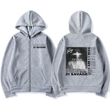 Rapper 21 Savage I Am I Was Album Cover Zipper Sweatshir