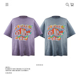 American vintage street T-shirt pure cotton retro men's and women's summer loose