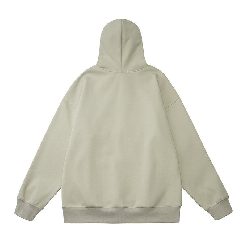 Men Fleece Lined Hoodie Embroidered Letter Hooded Sweater Men's Ins Loose Casual Autumn and Winter
