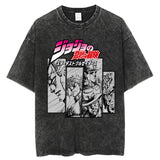 JoJo Bizarre Adventure Washed T-Shirt Men Hip Hop