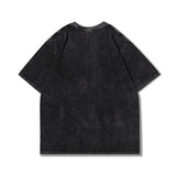 Men T Shirt Vintage Washed and Worn Casual Short Sleeve T-shirt