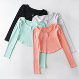 Women T-Shirt Bottoming Shirt Long-Sleeved T-shirt Top
