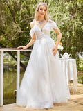 Slutty Wedding Dress Sexy V-neck Slim Fit Wedding Dress